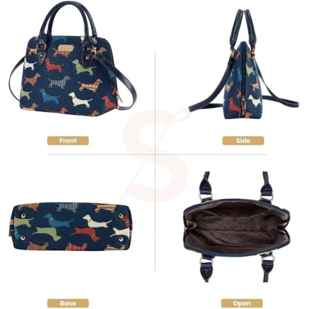 Tapestry Shoulder Bag Womens Crossbody Purse Satchel Dachshund Design
